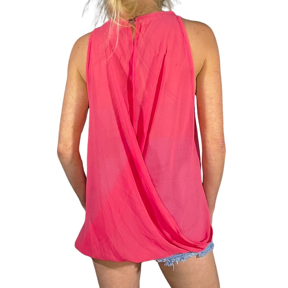 ZARA Hot Pink Sheer Blouse - Picture 2 of 5